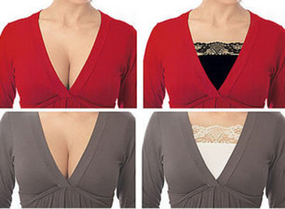 cover cleavage with a modesty panel