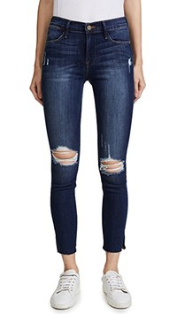 FRAME Le High Skinny Jean with Raw Edge Slit Rivet | SHOPBOP