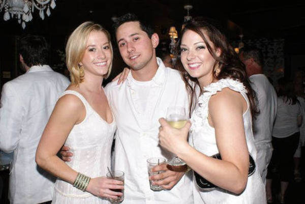 wearing white at a party