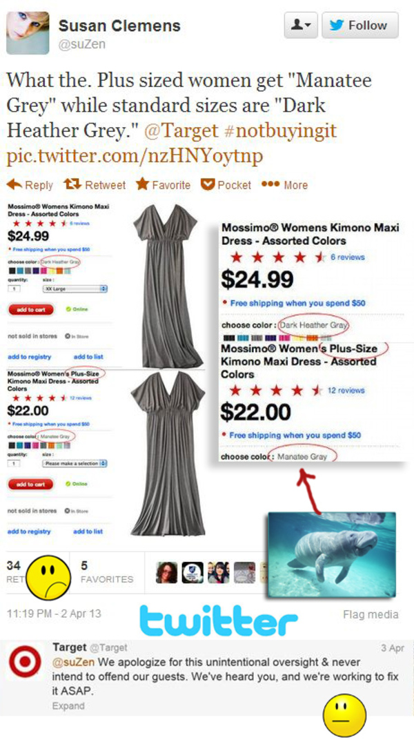 Plus-size dress labeled manatee gray