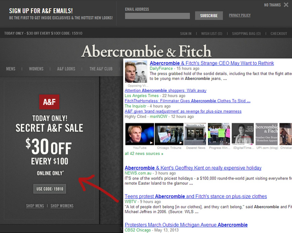 abercombie sale today, how convenient