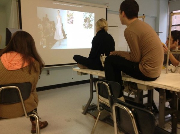 Jil Sander livestream in a FIT class (Photo: Kieran Dallison)
